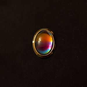 Vintage Sarah Coventry Rainbow Oval Brooch with Perfume Pad.